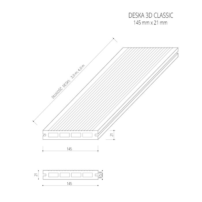 3D Classic Composite Decking Board Honey Teak – 4 m - Image 6