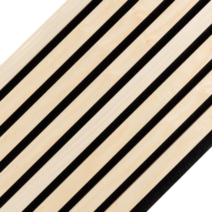 Acoustic Interior Slatted Wall Panel on Felt Natural Wood Veneer 2 x 32 cm – 2,7 m - Image 2