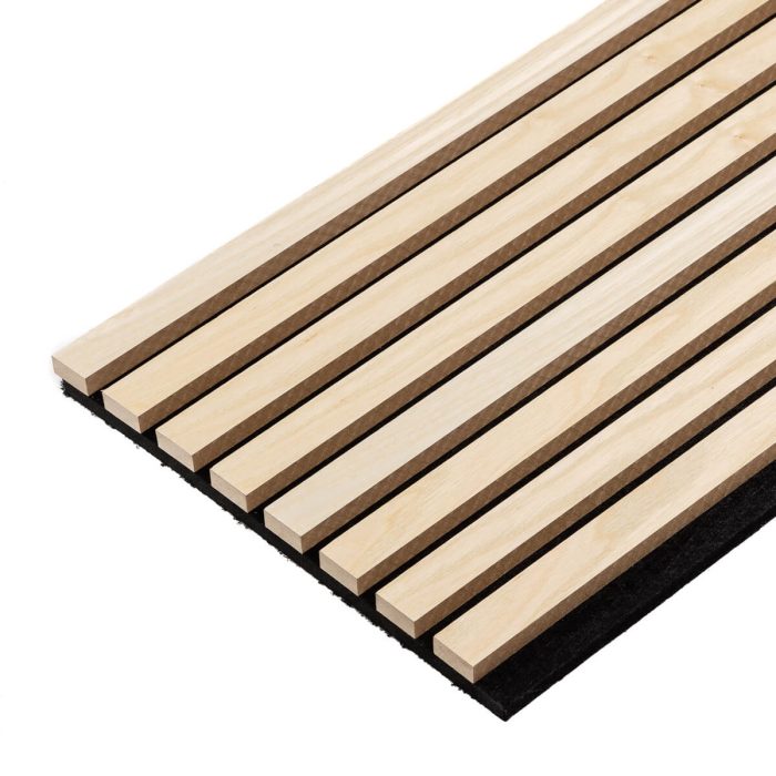 Acoustic Interior Slatted Wall Panel on Felt Natural Wood Veneer 2 x 32 cm – 2,7 m - Image 3