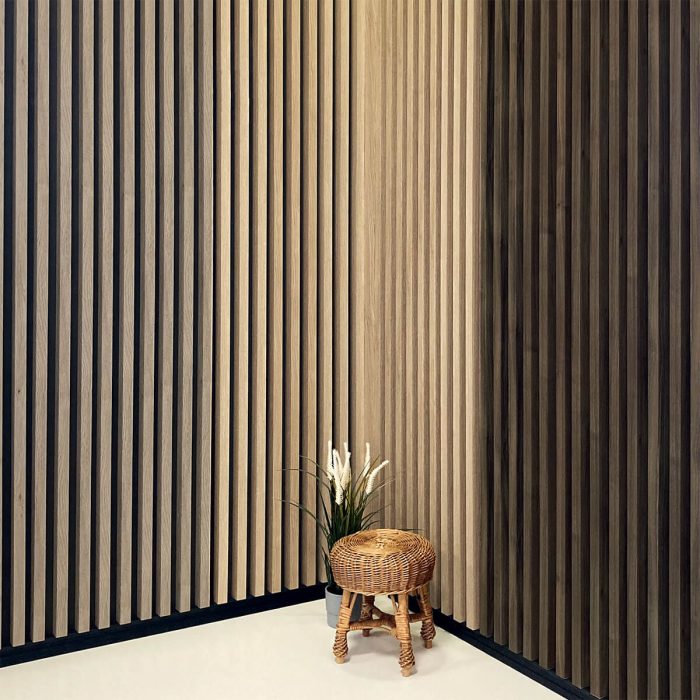 Wall Slats on HDF Board Rustic Oak 4,1 x 17 cm – 2,7 m - Image 4