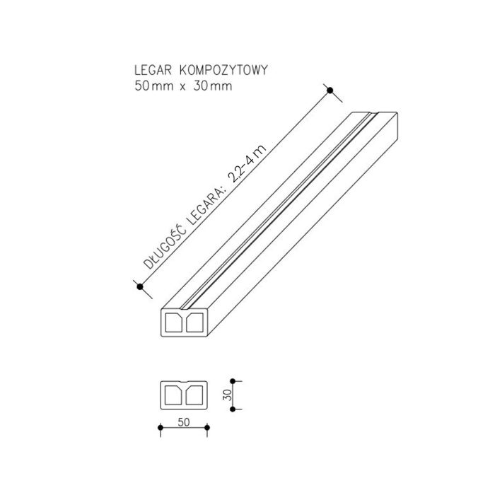 Composite Joist 50 x 30 mm – length 4 m - Image 6