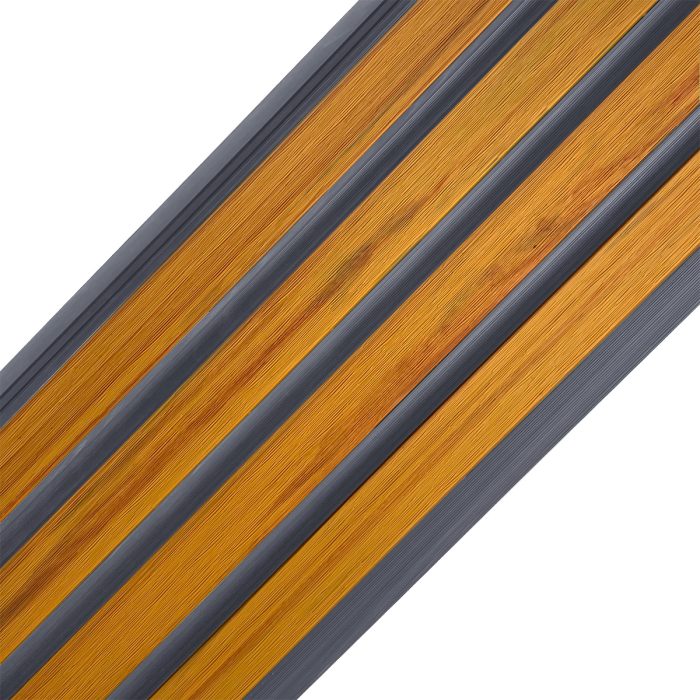 Trapezoid Composite Slatted Cladding Board Orange Teak / Gray – 2,9 m - Image 3