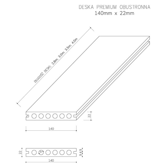 Premium Composite Decking Board Ecru / Light Oak – 2,8m - Image 14