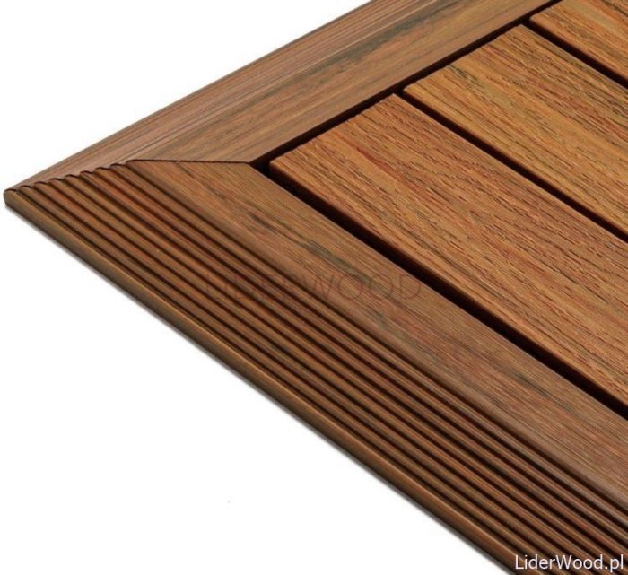 Premium Composite Decking Tile Left Corner Amber - Image 10