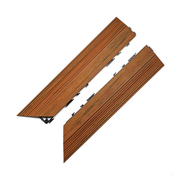 Premium Composite Decking Tile Left Corner Amber - Image 2