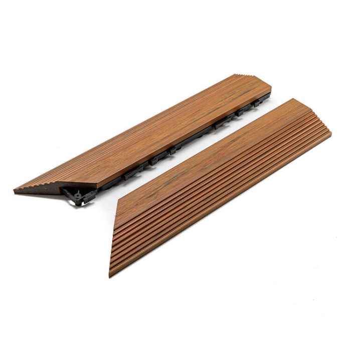 Premium Composite Decking Tile Left Corner Amber - Image 3