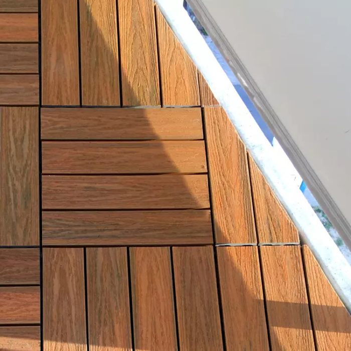 Premium Composite Decking Tile Left Corner Amber - Image 5