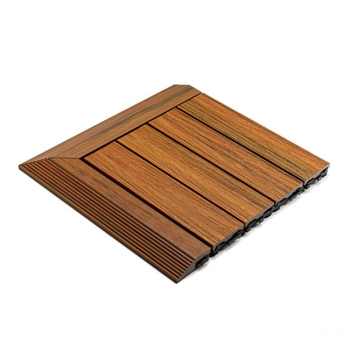Premium Composite Decking Tile Left Corner Amber - Image 6