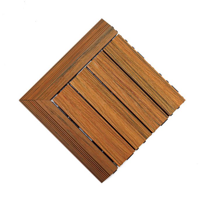 Premium Composite Decking Tile Left Corner Amber - Image 7