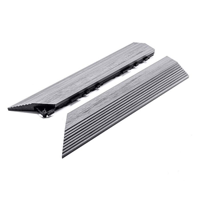 Premium Composite Decking Tile Left Corner Gray - Image 4