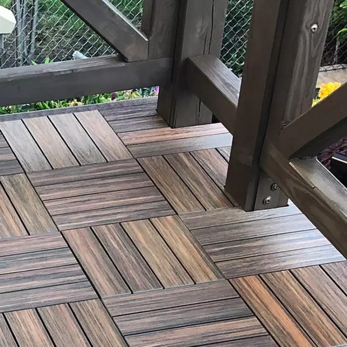 Premium Composite Decking Tile Left Corner Redwood - Image 2