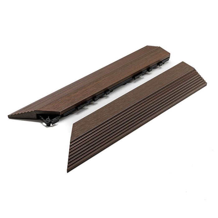 Premium Composite Decking Tile Left Corner Redwood - Image 3