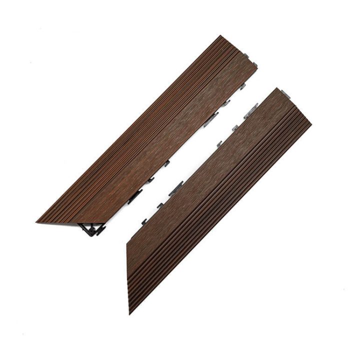 Premium Composite Decking Tile Left Corner Redwood - Image 4