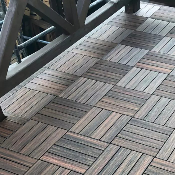 Premium Composite Decking Tile Left Corner Redwood - Image 5