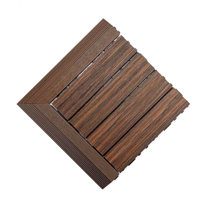 Premium Composite Decking Tile Left Corner Redwood - Image 7