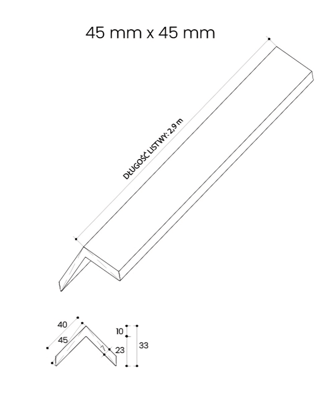 NEW Composite Corner Trim Premium Ecru 45×45 mm – 2,9 m - Image 3