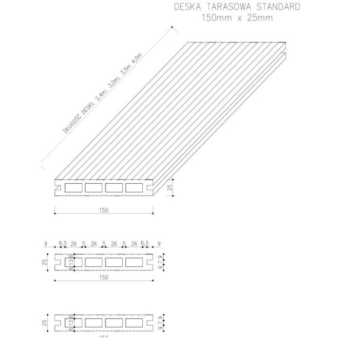 Standard 15 Composite Decking Board Anthracite – 3 m - Image 9
