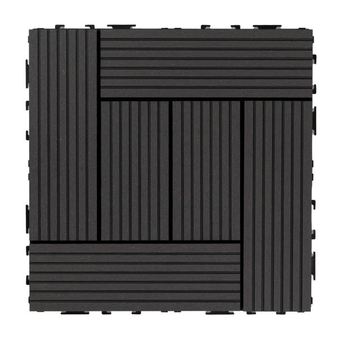 Standard Composite Decking Tile 1 Anthracite 30 x 30 x 2,5 cm - Image 2