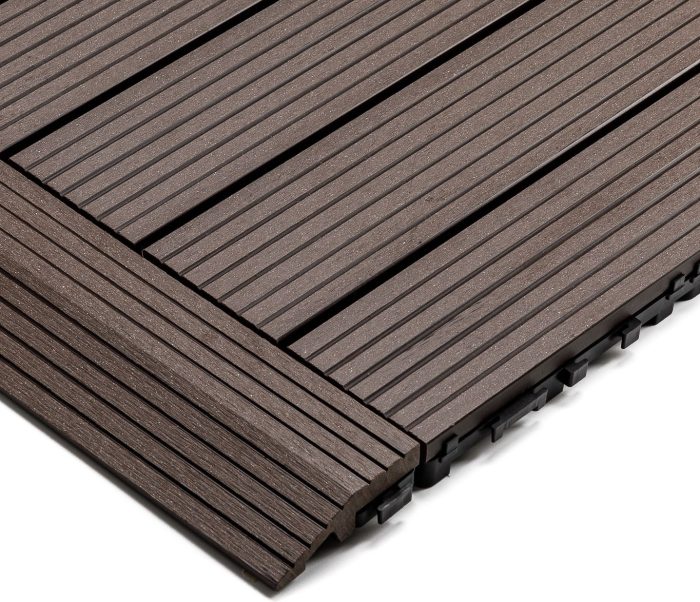 Composite Side Decking Tile Dark Brown - Image 5