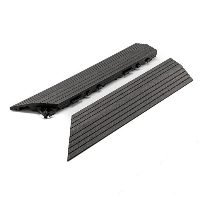 Composite Right Corner Decking Tile Anthracite - Image 2