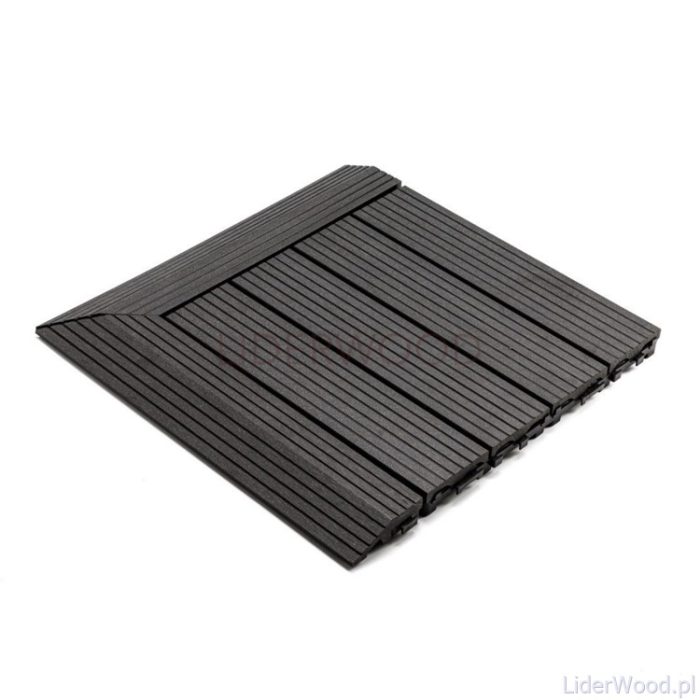 Composite Right Corner Decking Tile Anthracite - Image 4