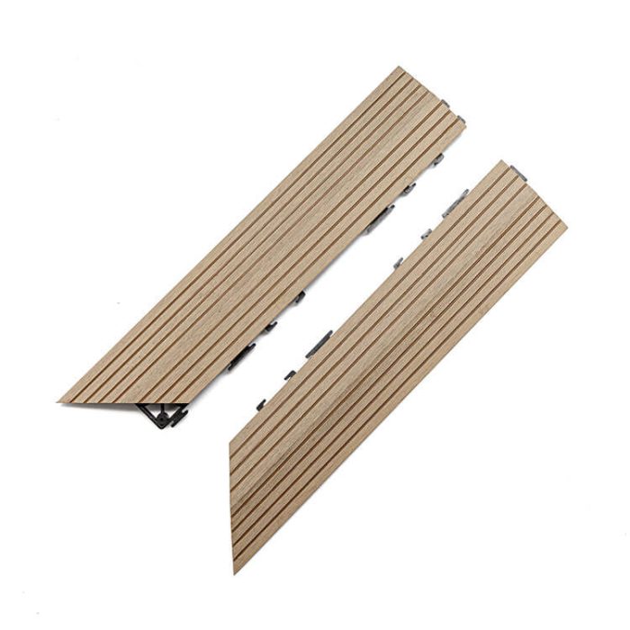 Composite Left Corner Decking Tile Honey Teak - Image 3