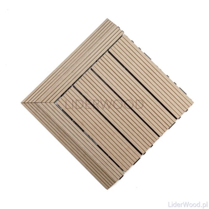 Composite Left Corner Decking Tile Honey Teak - Image 6