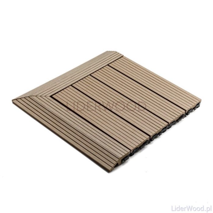 Composite Left Corner Decking Tile Honey Teak - Image 7