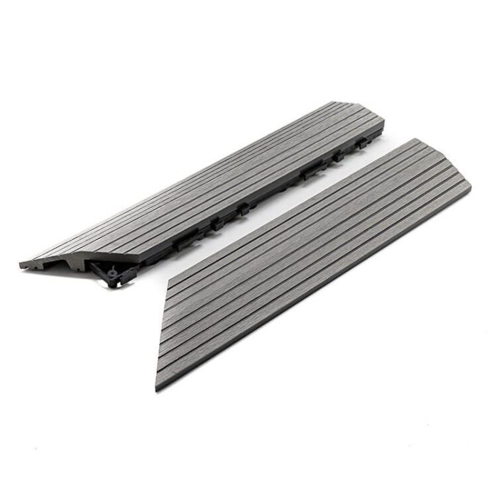 Composite Left Corner Decking Tile Light Gray - Image 2