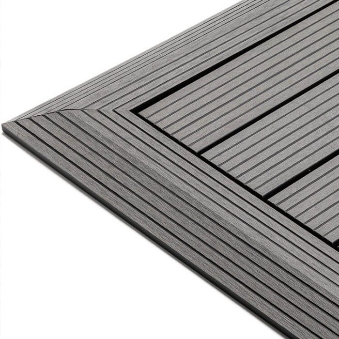 Composite Left Corner Decking Tile Light Gray - Image 4