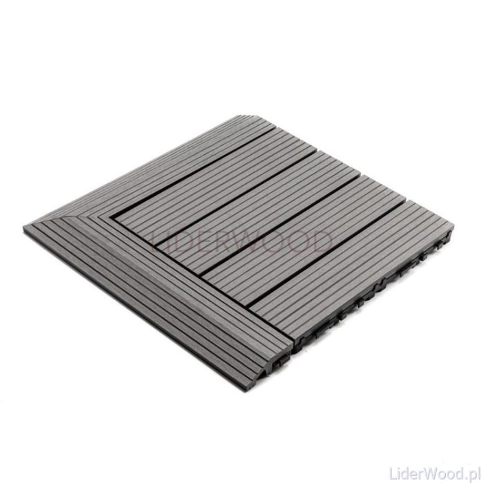 Composite Left Corner Decking Tile Light Gray - Image 5