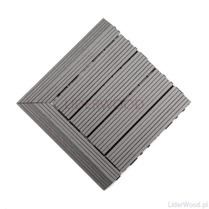 Composite Left Corner Decking Tile Light Gray - Image 6