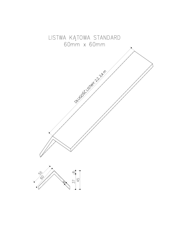 Corner Trim Standard/3D Anthracite – 2,4 m - Image 2