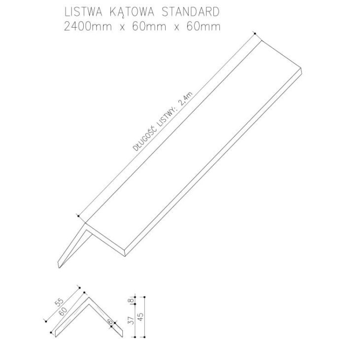 Corner Trim Standard/3D Honey Teak – 2,4 m - Image 2