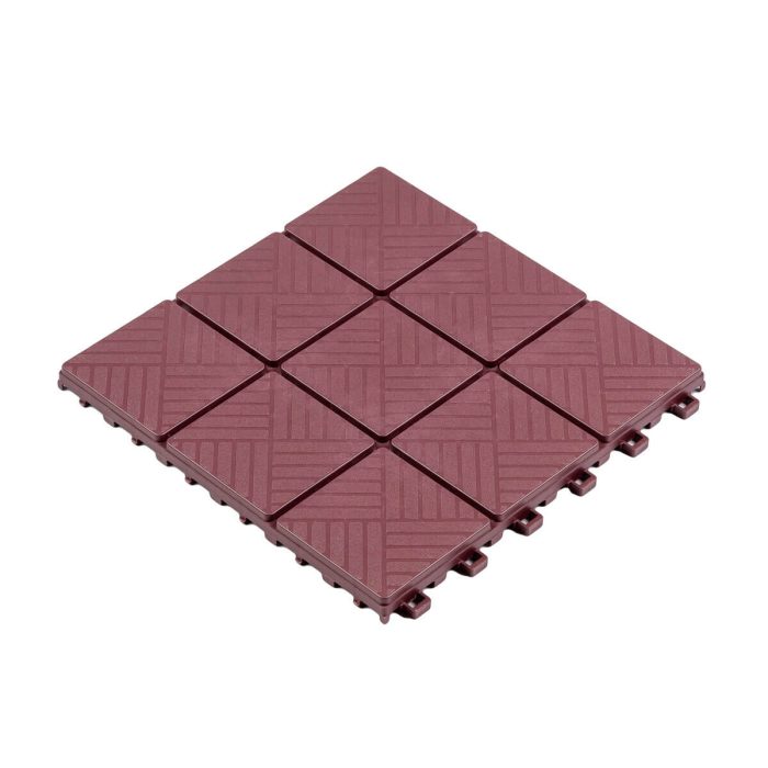 Decking Tile Uni-Floor Square Burgundy 29 x 29 x 2 cm - Image 2